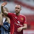 Christian Eriksen, jogador do Manchester United, em Old Trafford
