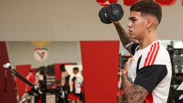 Barrenechea a trabalhar no ginásio - Foto: Benfica