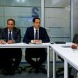 Liga Portugal, presidida por Reinaldo Teixeira (esq.), reuniu-se recentemente com o Governo — Foto: LIGA PORTUGAL