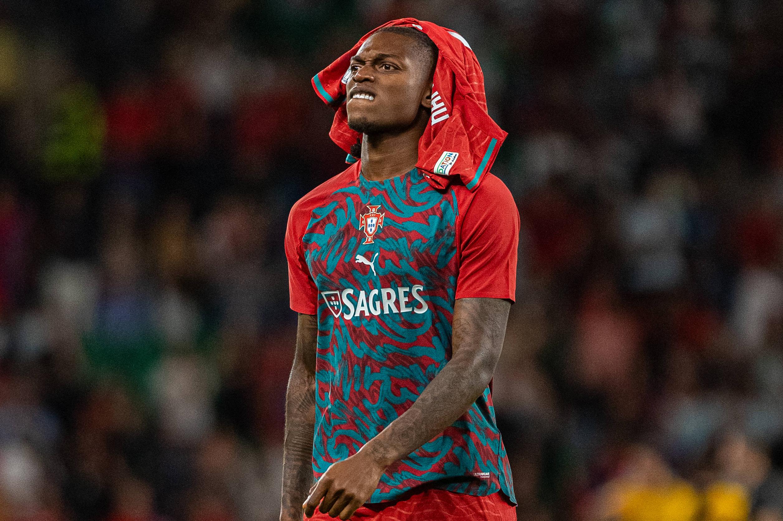 Rafael Leão não saiu do banco contra o País de Gales. Foto IMAGO