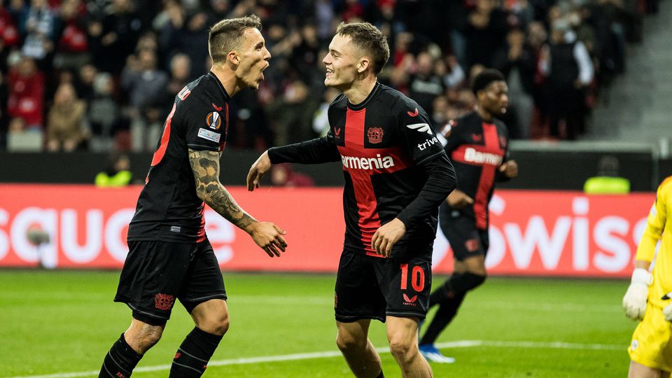 Liga Europa: Leverkusen continua a voar às costas de Grimaldo, Wirtz e companhia