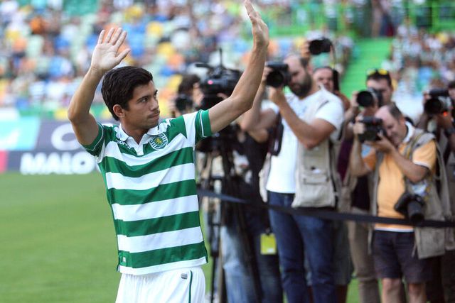 Andre Martins no Sporting-Roma, jogo do Trofeu Cinco Violinos e que serviu de apresentacao do plantel do Sporting para a epoca 2015/2016. (Miguel Nunes/A BOLA)