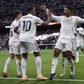 Mbappé e Bellingham a celebrarem os golos do Real Madrid
