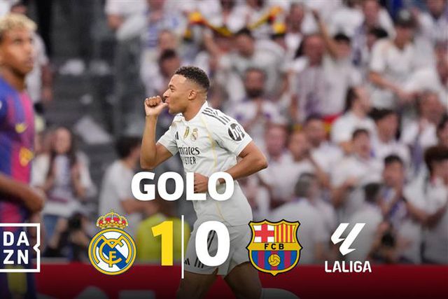 Não deu à primeira, deu à segunda: Mbappé abre as contas do El Clásico