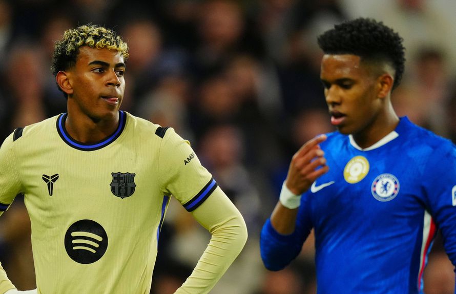Lamine Yamal e Estevão, no duelo entre Chelsea e Barcelona