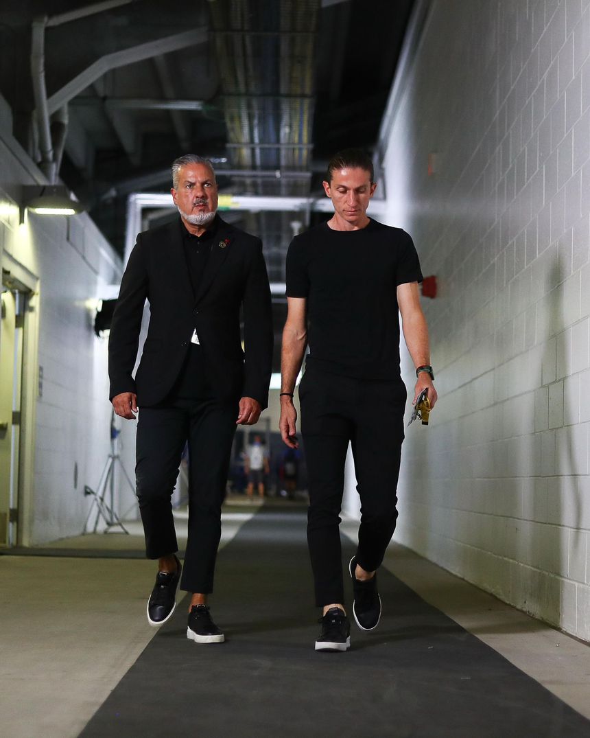 José Boto com Filipe Luís no Flamengo - Foto: D. R.