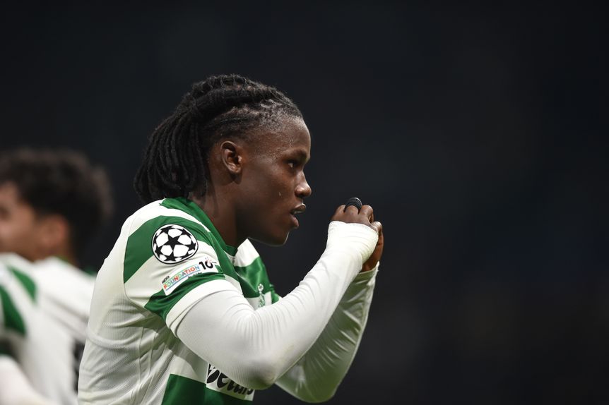 Quenda festeja golo marcado ao Club Brugge - Foto: Miguel Nunes