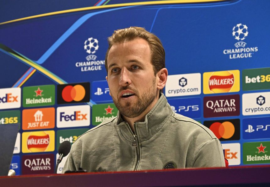 Harry Kane em conferência de imprensa