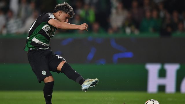 FUTEBOL - Maxi Araujo no Sporting - Manchester City, jogo da LIGA DOS CAMPEOES 2024/2025. Estadio Jose Alvalade, em Lisboa. Terca, 5 de Novembro de 2024. (Miguel Nunes)
