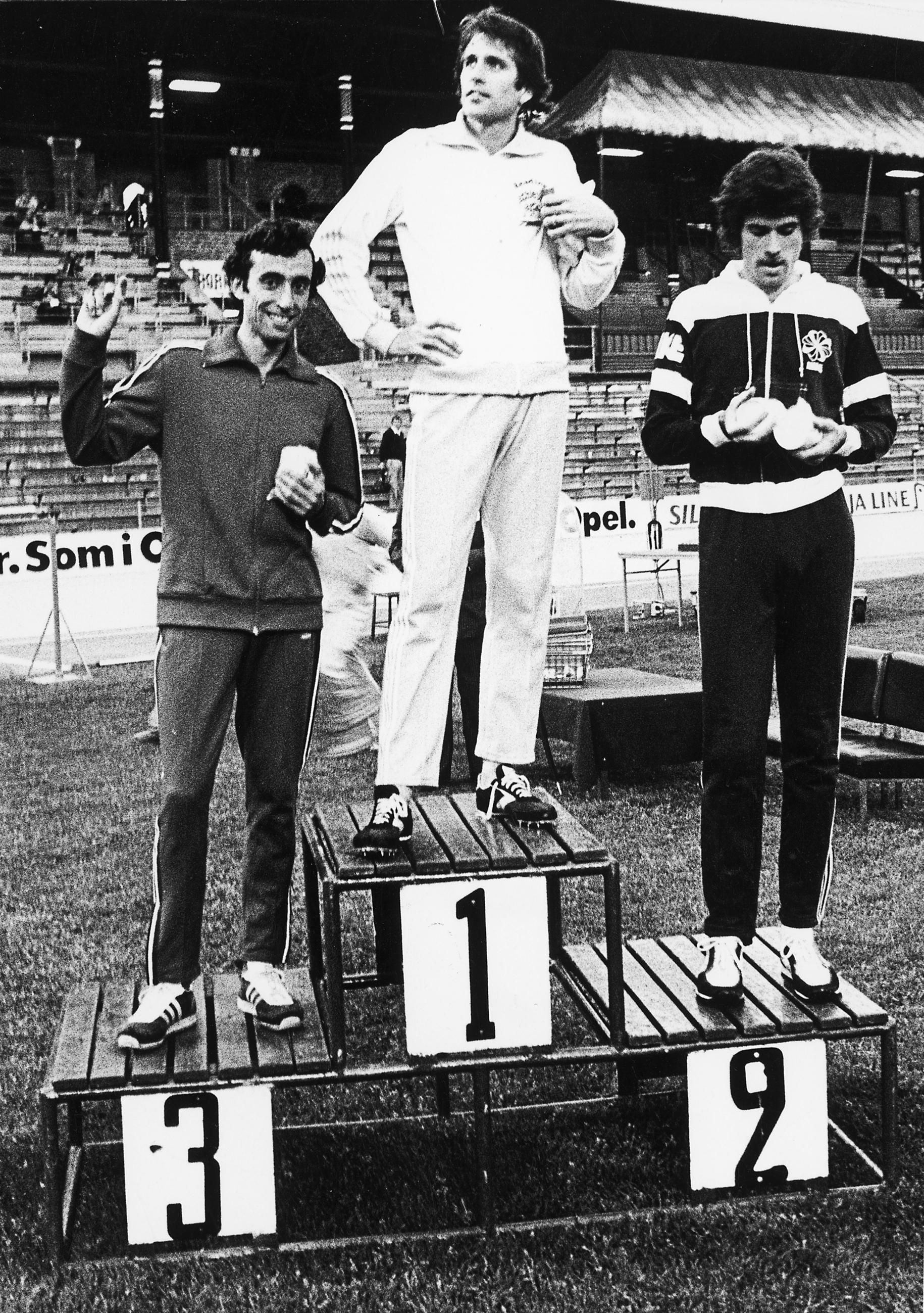 Fernando Mamede, atleta do Sporting, em terceiro lugar em Estocolmo, foto publicada em 6 de Julho de 1978 - Foto: PAULO TEIXEIRA