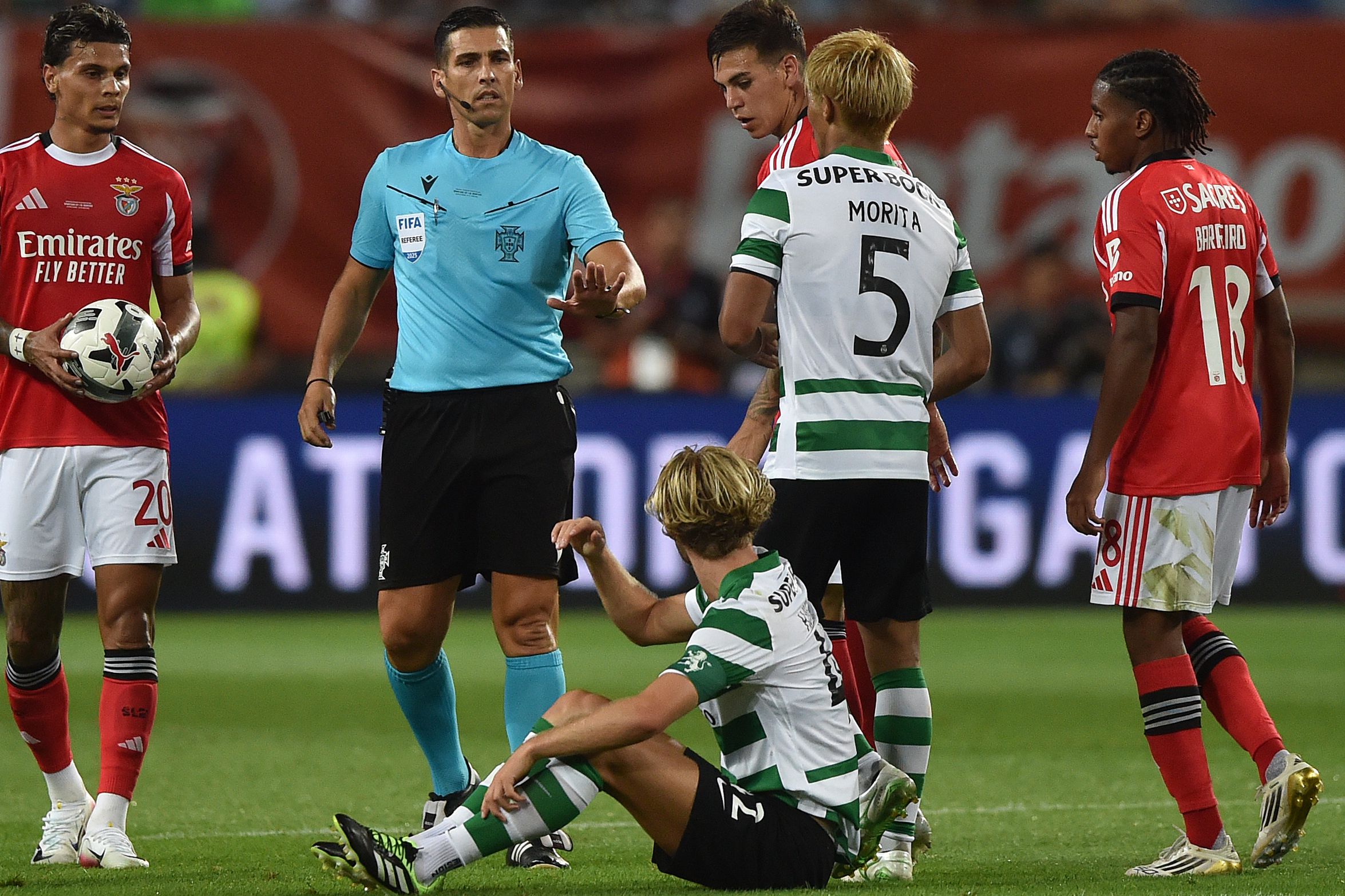Benfica queixou-se de Fábio Veríssimo antes da Supertaça — Foto: Miguel Nunes