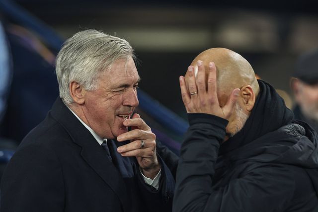 Ancelotti e Guardiola no mais recente encontro na Liga dos Campeões