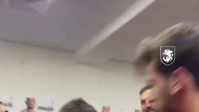 Jogadores da Georgia festejaram assim apuramento inédito para o Euro