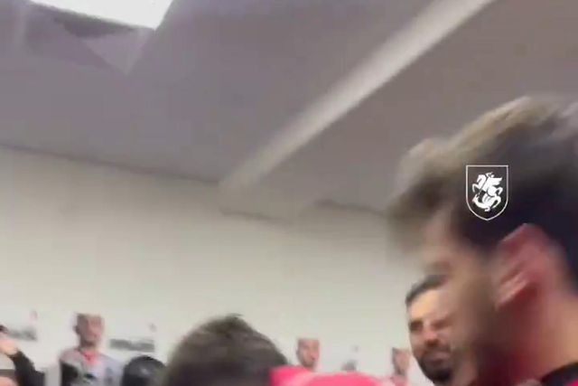Jogadores da Georgia festejaram assim apuramento inédito para o Euro