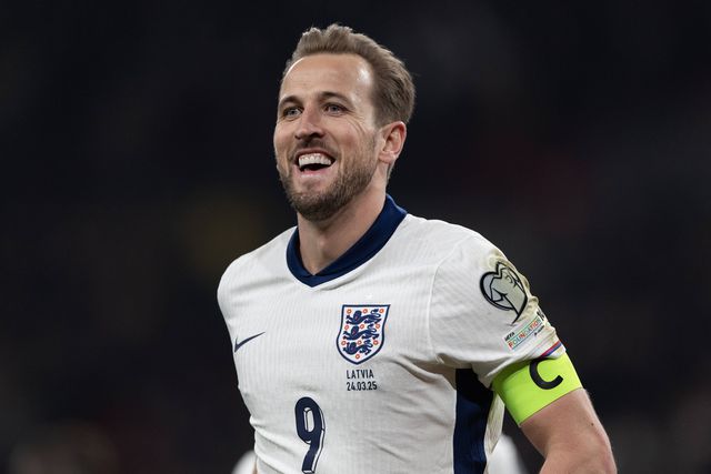 Harry Kane a celebrar o 70.º golo pela Inglaterra