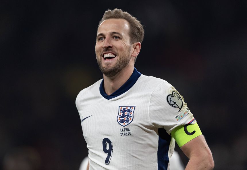 Harry Kane a celebrar o 70.º golo pela Inglaterra