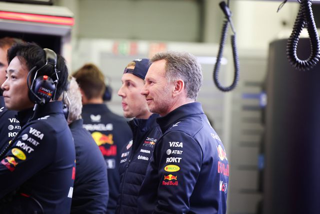 Liam Lawson e Christian Horner, Chefe de Equipa da Red Bull