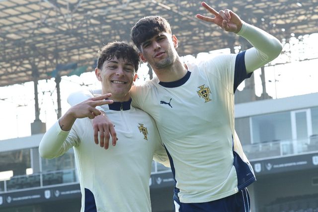 Gonçalo Moreira e Rodrigo Ribeiro ao serviço dos Sub-21 de Portugal - Foto: FPF