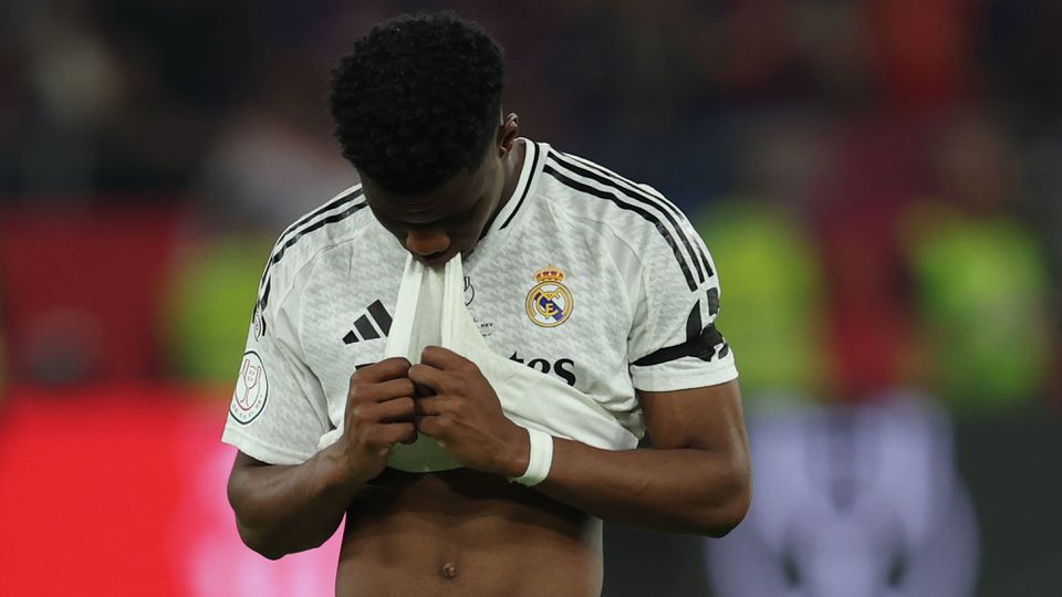 Tchouameni após a derrota do Real Madrid na final da Taça do Rei