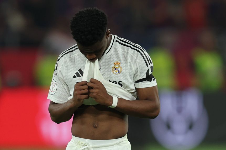 Tchouameni após a derrota do Real Madrid na final da Taça do Rei