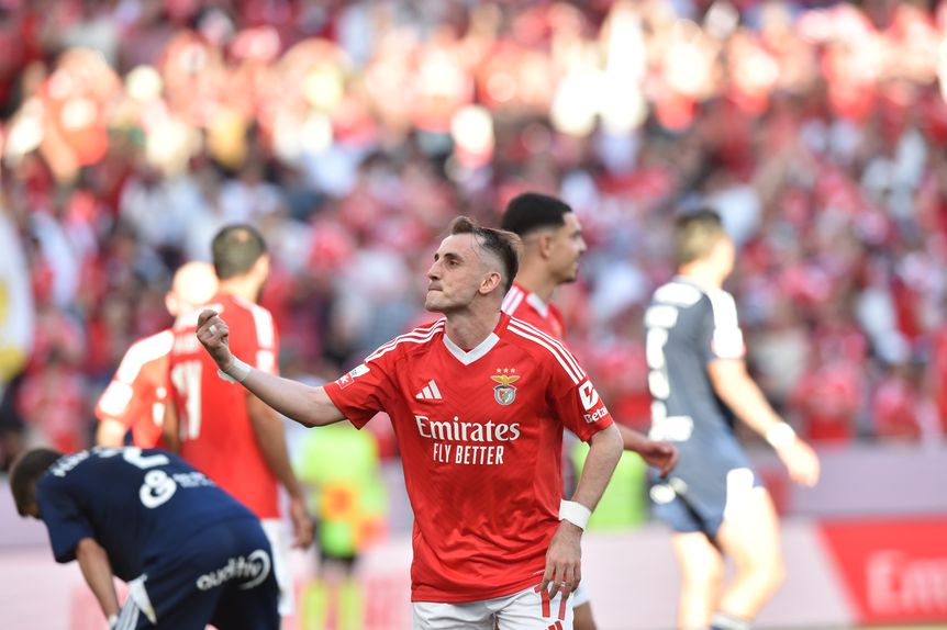 Akturkoglu fez o 4-0 do Benfica frente ao Aves SAD (foto: Miguel Nunes)