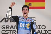 Alex Marquez a celebrar a sua primeira vitória no Moto GP e logo em casa