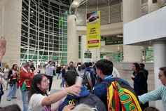 Chegada da seleção sub-20 de futebol de Praia