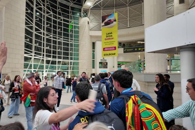 Chegada da seleção sub-20 de futebol de Praia