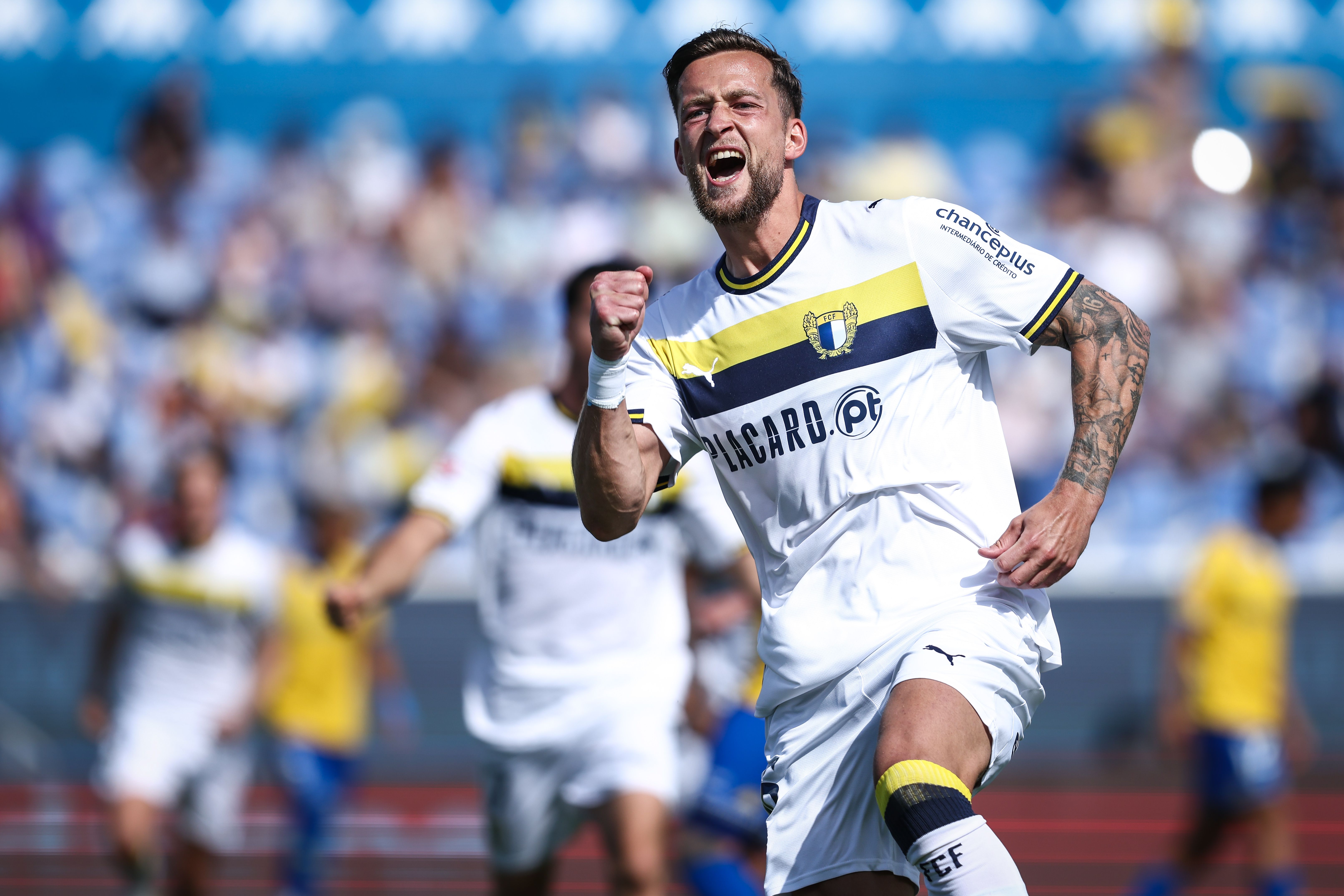 Justin de Haas já tem seis golos esta época, marca que lhe permitiu triplicar o recorde pessoal — Foto: Rodrigo Antunes/LUSA