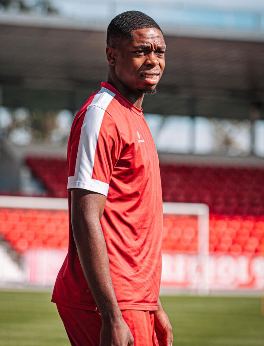 Marvin Elimbi foi um dos protagonistas da nova iniciativa do clube, mas é dúvida para o jogo com o Casa Pia. Fotografia: Gil Vicente