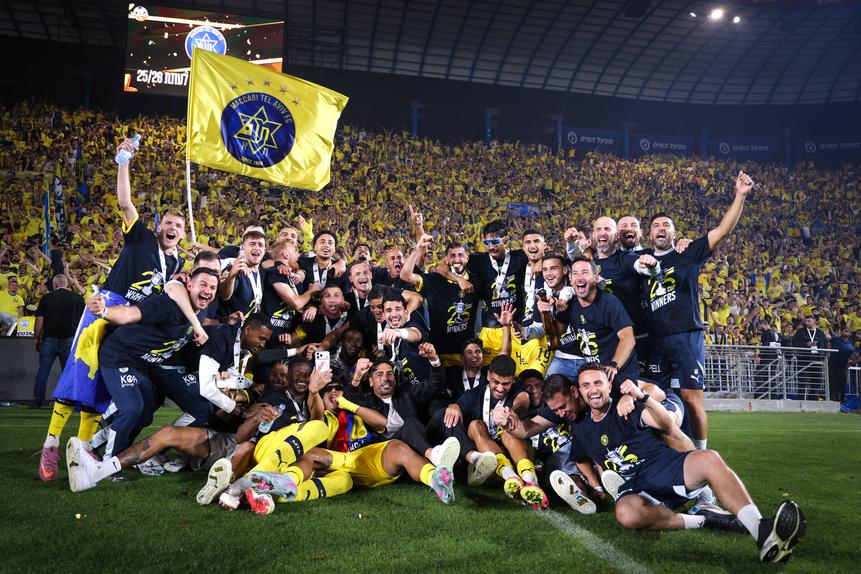 A festa do Maccabi Telavive. Foto X/Maccabi Tel Aviv FC