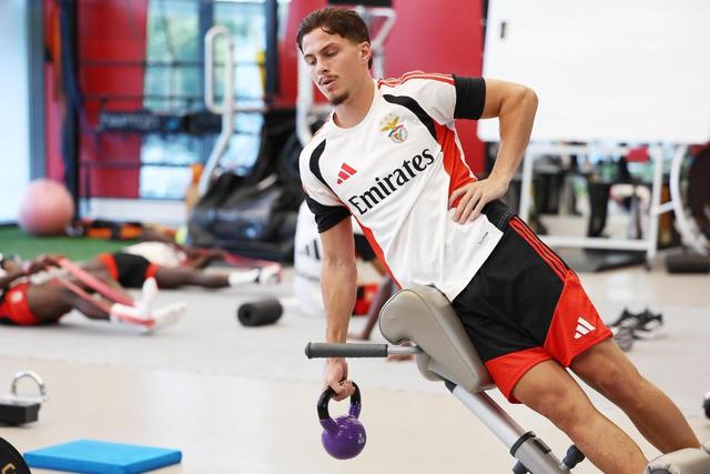 Ivanovic nos treinos de pré-época — Foto: SL Benfica
