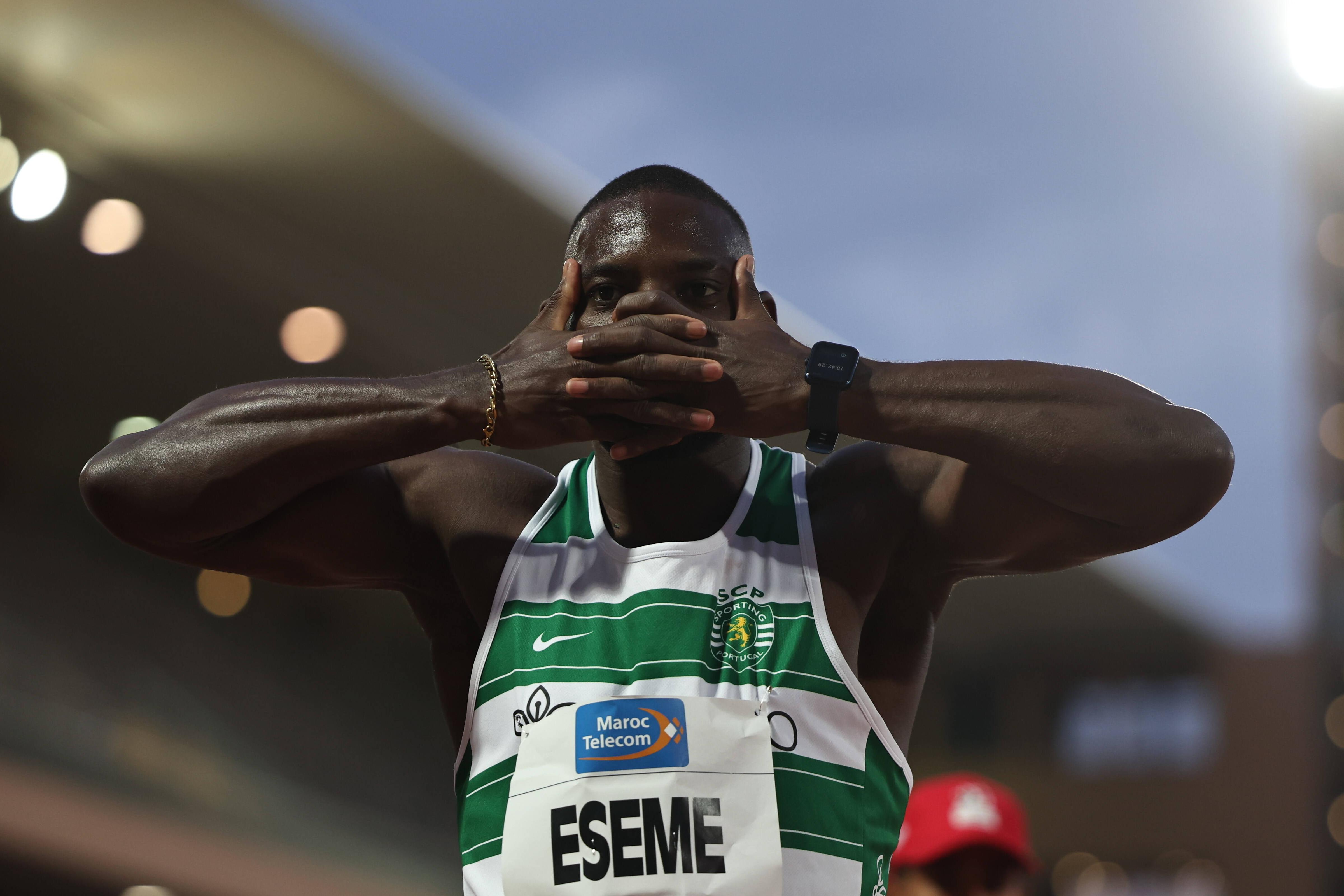 O camaronês Emmanuel Eseme venceu os 100 m nos Nacionais de clubes. IMAGO