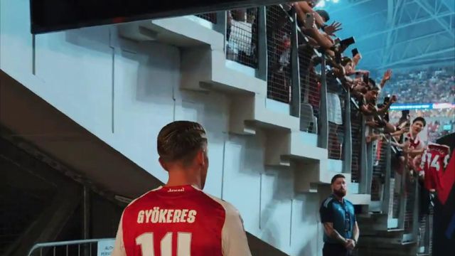 Gyokeres ovacionado na primeira aparição como jogador do Arsenal