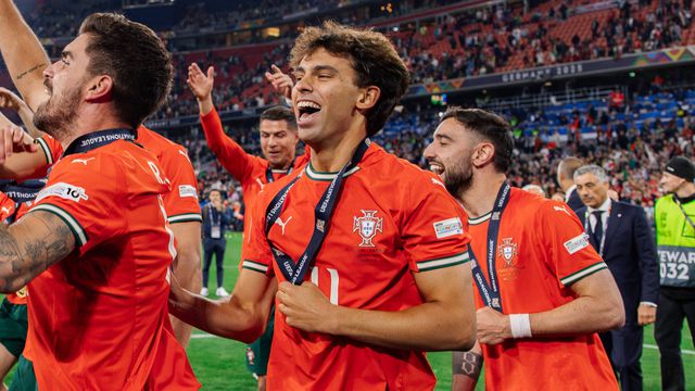 João Félix a celebrar a conquista da Liga das Nações por Portugal