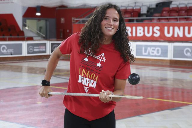 Leonor Coelho na apresentação pelo Benfica Foto: SL Benfica