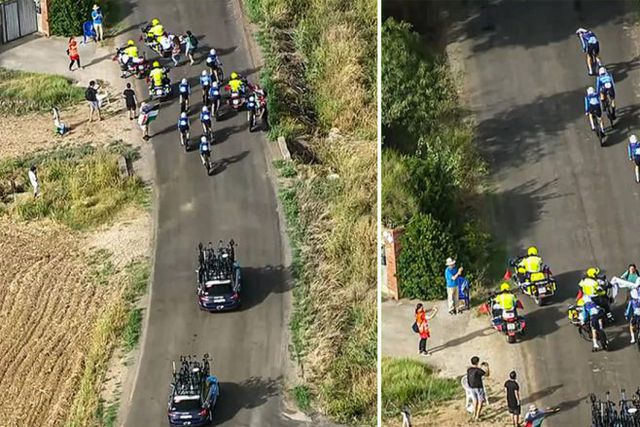 Vuelta: equipa de Israel bloqueada por manifestantes pró-Palestina durante o contrarrelógio (vídeo)