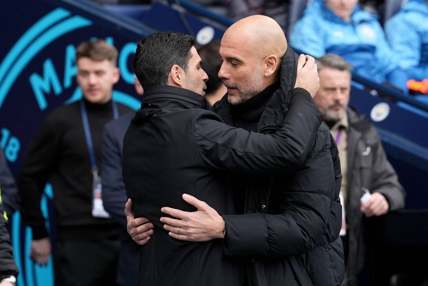 Mikel Arteta e Pep Guardiola
