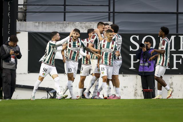 Festa amadorense na sequência do primeiro triunfo na presente edição da Liga - Foto: Filipe Amorim/LUSA