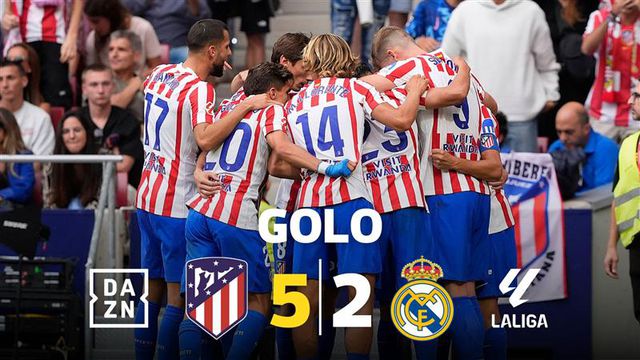 Griezmann confirmou goleada do Atlético no dérbi madrileno