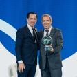 Os presidentes da FPF, Pedro Proença, e da Liga, Reinaldo Teixeira, no Portugal Football Summit — Foto: FPF