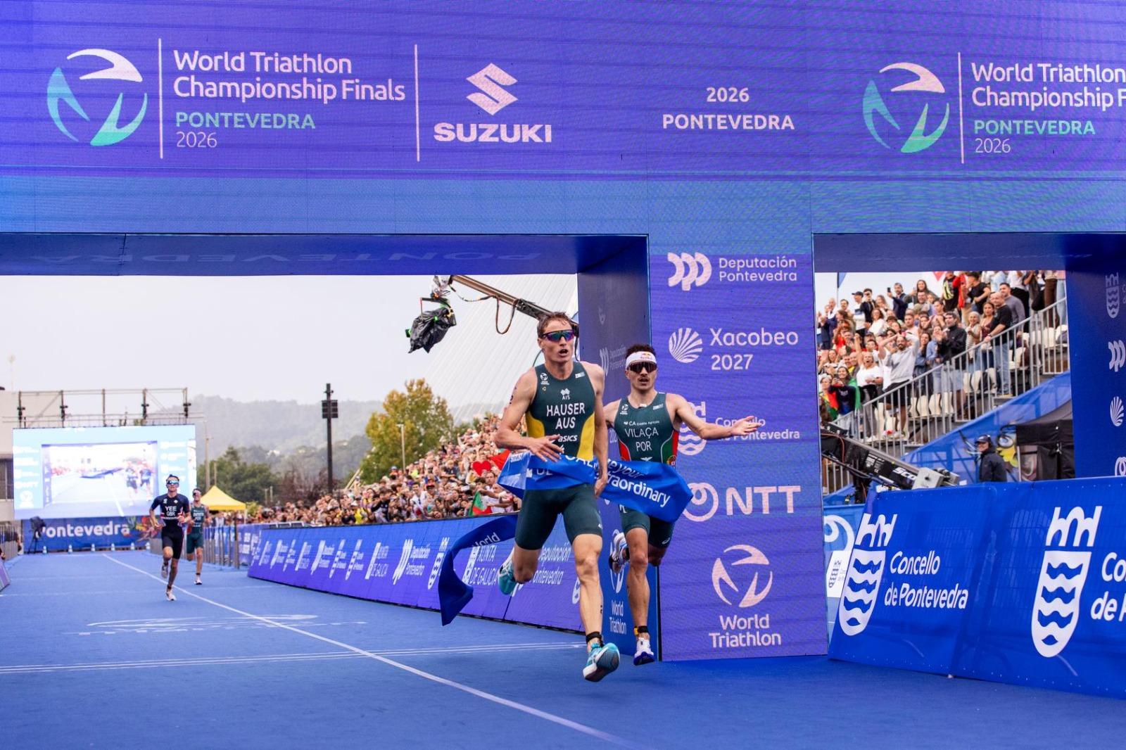 Vasco Vilaça foi batido ao sprint em Pontevedra, mas o título mundial estava assegurado (foto: World Triathlon)