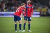 A dupla do Benfica, Schjelderup e Aursnes, tem estado em destaque na ala direita da Noruega - Foto: Imago