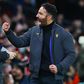 Ruben Amorim a celebrar a vitória do Manchester United frente ao Brighton em Old Trafford
