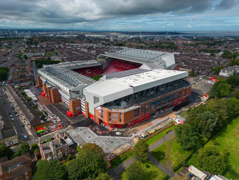 Anfield, Liverpool. 119 decibéis registados em 2019 num jogo frente ao Chelsea