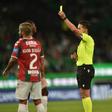 Igor Julião nunca desarmou e tentou sempre empurrar o Marítimo para a frente na partida da Taça da Liga com o Sporting — Foto: Miguel Nunes