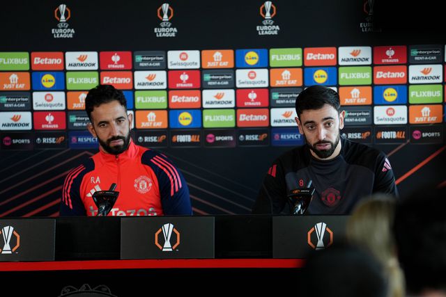 Ruben Amorim e Bruno Fernandes, treinador e capitão do Manchester United