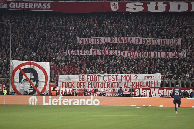 Bayern pede desculpa ao PSG por faixas dos adeptos contra Al Khelaifi