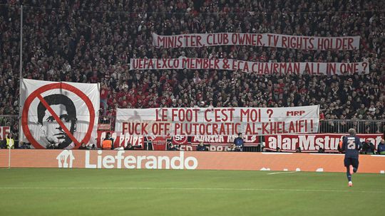 Bayern pede desculpa ao PSG por faixas dos adeptos contra Al Khelaifi