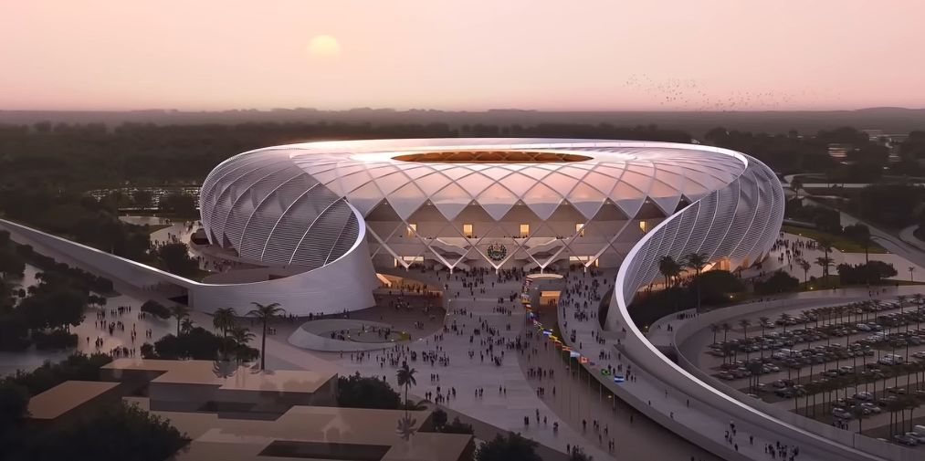 Projeto do Estádio Nacional de El Salvador, com investimento chinês. Faz parte de um complexo que terá ainda um hotel, um centro de convenções, um auditório, campos desportivos ao ar livre e uma clínica médica